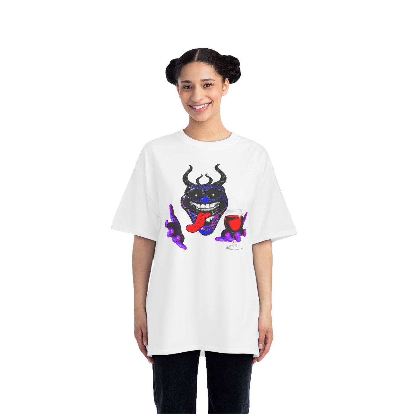Purple Phonkface Graphic T-Shit