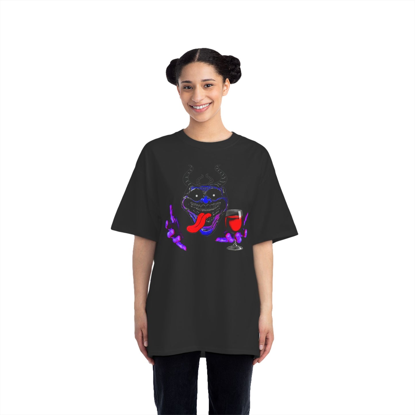 Purple Phonkface Graphic T-Shit