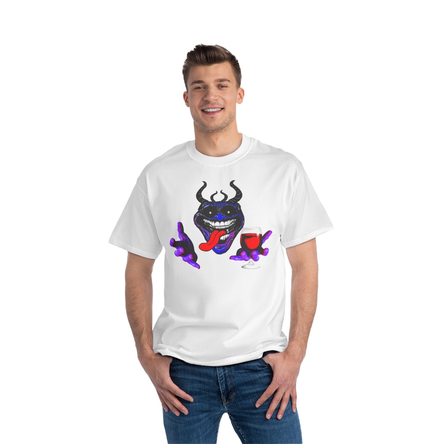 Purple Phonkface Graphic T-Shit