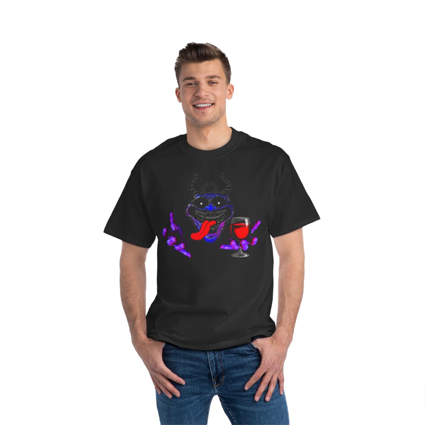 Purple Phonkface Graphic T-Shit